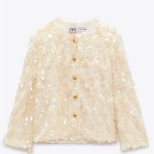 NWT Zara sequin blazer -XS with new Zara bag